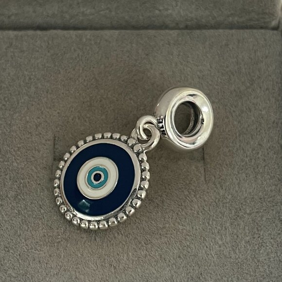 Pandora Evil Eye Silver Dangle Charm - Picture 3 of 4